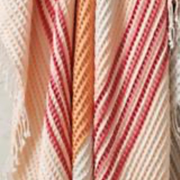 Frontgate coral waffle fringe throw - Picture 1 of 4
